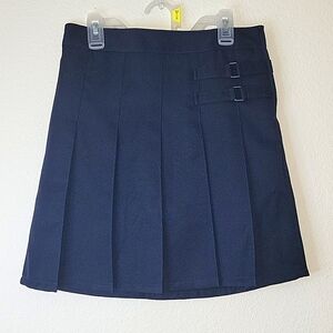 Girls 12 FRENCH TOAST Pleated Two-Tab Uniform Skort, Navy, 12, NWOT
